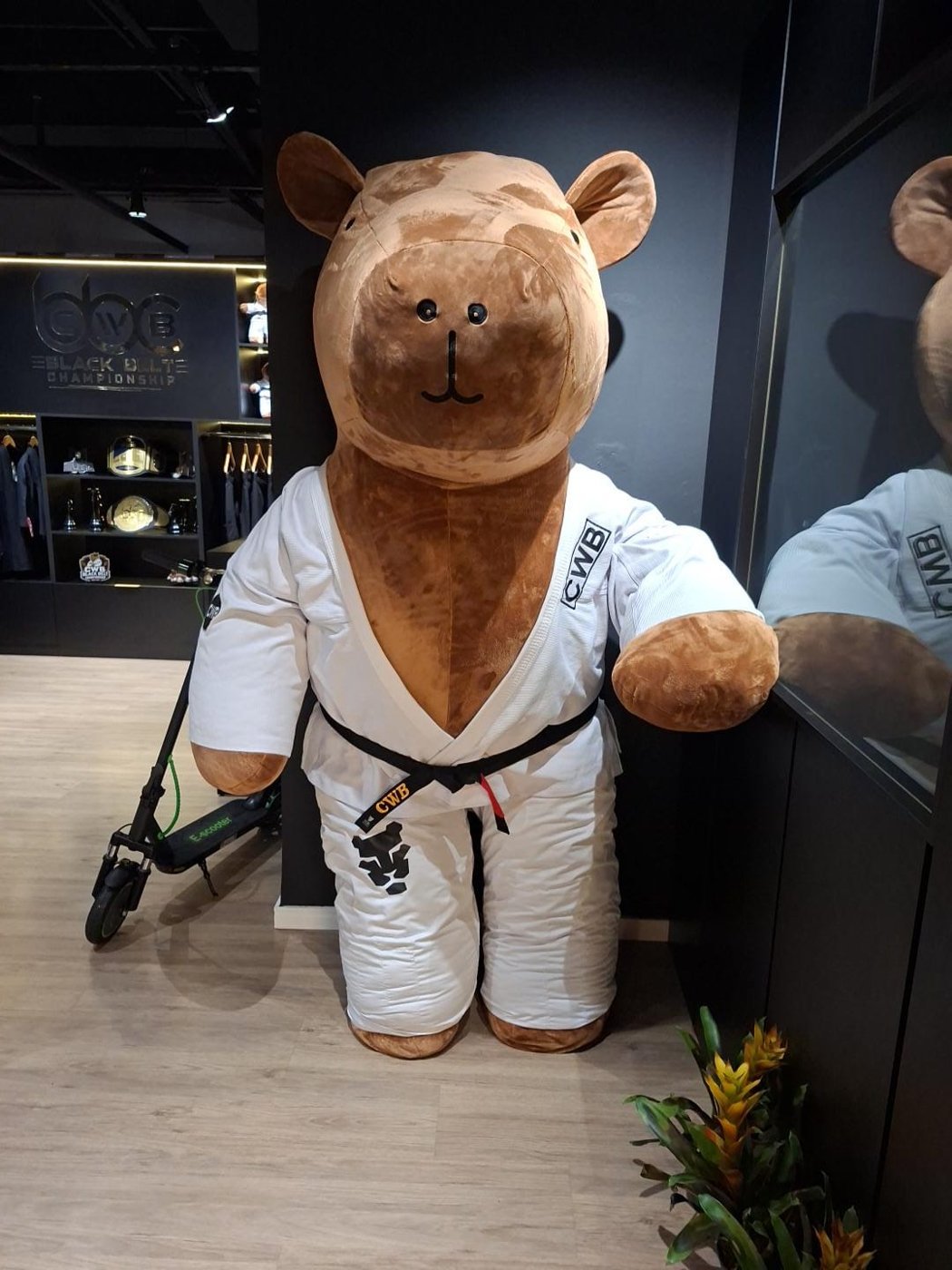 Capivara de pelúcia gigante de quimono e faixa-preta CWB